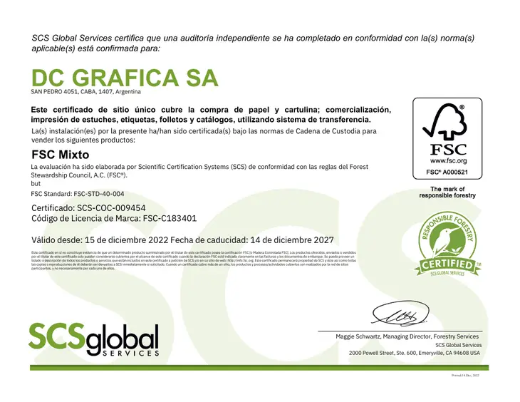 Certificado FSC® — DC Gráfica